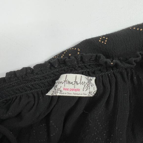 Free People Jolene Mini Slip Black Gold Dot Mini Dress Size Medium - Picture 4 of 7